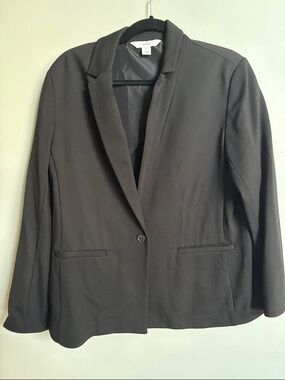 Old Navy Black Single-Button Notch-Lapel Blazer